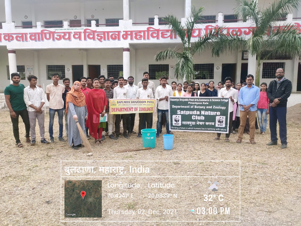 Cleanliness Drive Organized by Department of Zoology On Eve of National Pollution Control Da